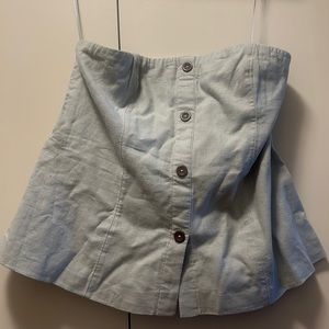 Abercrombie & Fitch- strapless linen blend top (very light pale green)